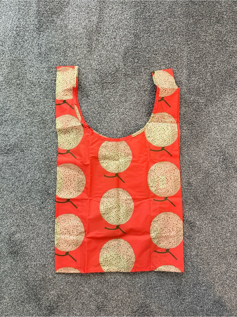 BAGGU Red Tote with Melon Print